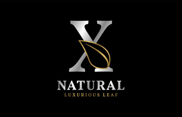 letter X natural luxurious leaf