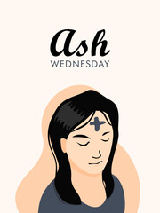ash wednesday vertical poster template