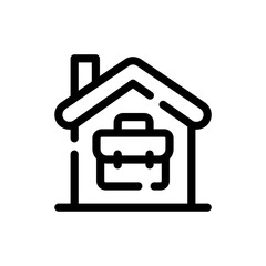 work from home line icon