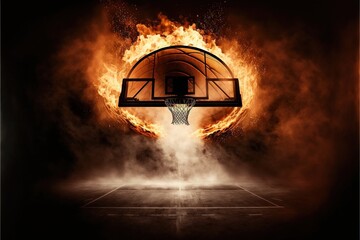 Digital illustration about basketball and sports. Generative AI.