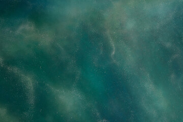 Abstract green blue background. Green blue gradient. Cosmic space, galaxy