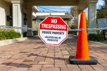No trespassing sign