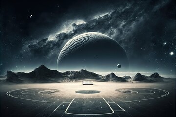 Digital illustration about basketball and sports. Generative AI.