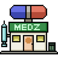 pixel art pharmacist medicine store