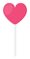 Fototapeta na wymiar Heart Lollipop Candy Stick Doodle Icon Clipart Vector Illustration for Valentine gift