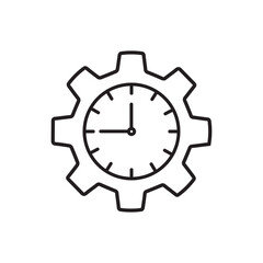time management icon. Thin linear time management outline icon isolated on white background. Line vector time management sign, symbol for web and mobile.