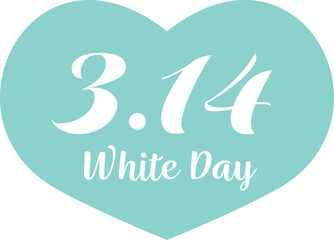 ホワイトデーのハートと3月14日の文字