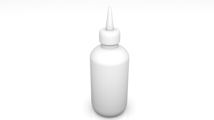 Botella Blanca de Plástico 3D