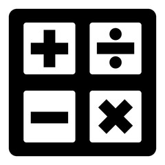 Obraz premium Tech digital simple icons black and white calculator