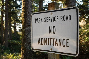 park service road, no admittance