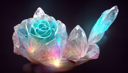 Crystal rose beautiful light flowers
