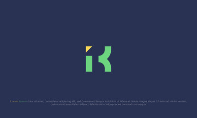 illustration vector graphic logo designs. initial letter  i, k monogram logo