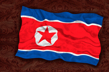 National flag of North Korea. Background  with flag of North Korea.