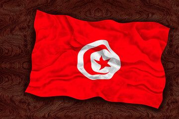 National flag of Tunisia. Background  with flag  of Tunisia.