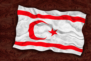 National flag of Turkish Republic of Northern Cyprus. Background  with flag  of Turkish Republic of Northern Cyprus