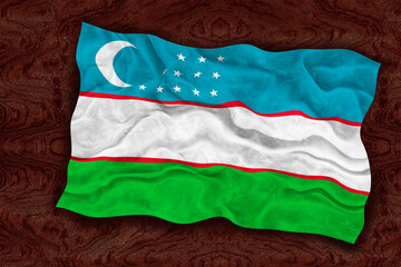 National flag of Uzbekistan. Background  with flag of Uzbekistan