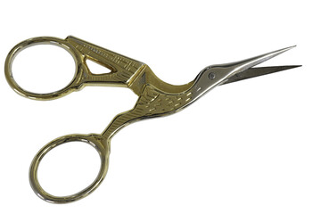 Golden and silver bird scissors