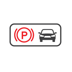 symbol of parking brake car, vector art.