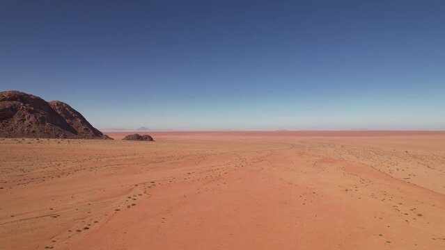 Epic drone footage of the Namibia Desert in Southern Namibia, off the D707, Tiras Mountains.