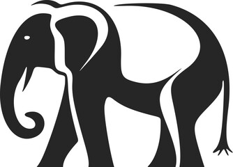 Boost your business image with our black and white, minimalistic elephant logo.