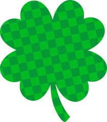 Shamrock Four Clover Leaf Lucky Green Check Cross