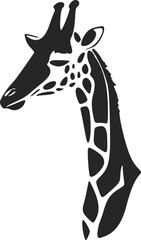 Black and white minimalistic giraffe logo.