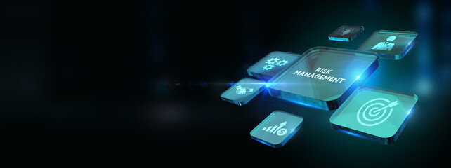 Risk Management and Assessment for Business Investment Concept. Business, Technology, Internet and network concept. 3d illustration