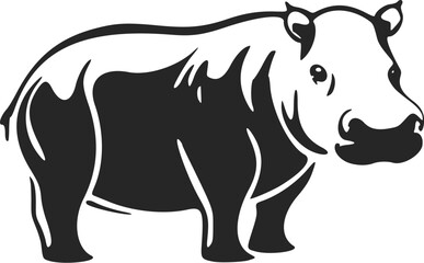 Make a bold statement with our striking black and white hippo logo.