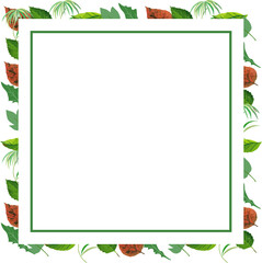 Red and Green Leaves Frame