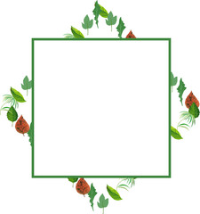 Red and Green Leaves Frame