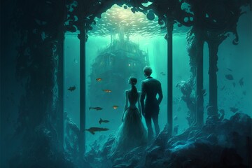A Romantic Evening in an Underwater Restaurant