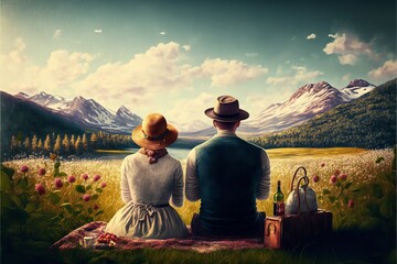 A Romantic Picnic in a Picturesque Countryside