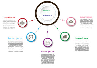 Business process graph, step to success diagram and chart illustration infographic vector Stock Illustration.