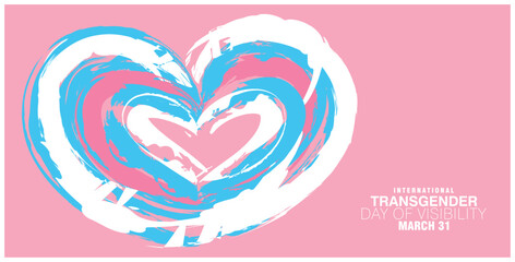 An abstract illustration of hearts in blue and pink for International Transgender Day of Visibility - 566128996
