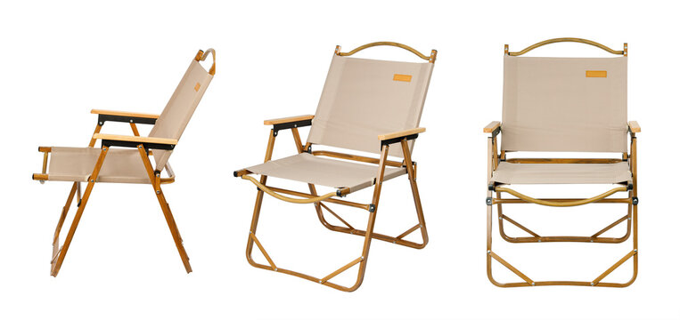 folding camp chair isolated on white background.