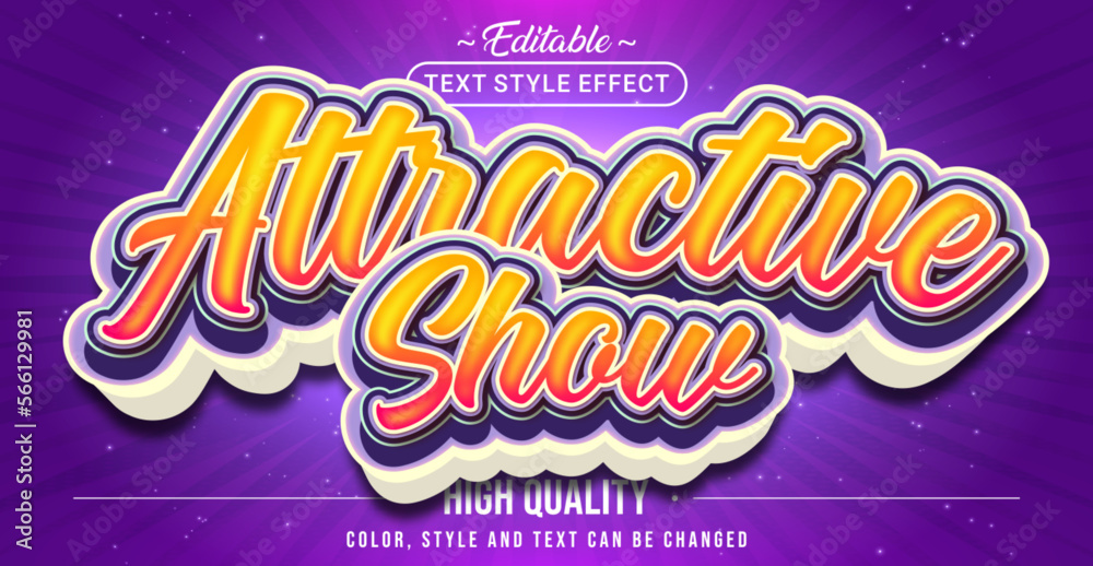 Aufkleber editable text style effect - attractive show text style theme.