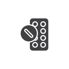 Pill blister vector icon