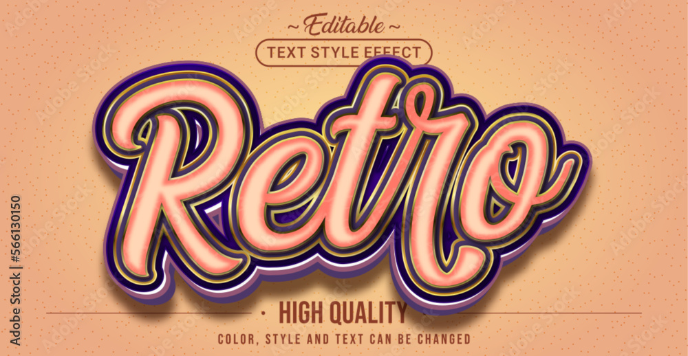 Poster Editable text style effect - Retro text style theme.