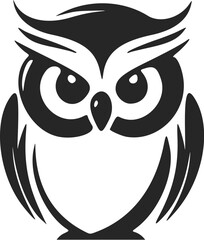 Positive and cute black and white owl logo.