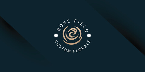 Abstract Rose Flower Store Logo Icon Vector Design. Cosmetics, Spa, Beauty Salon Decoration Boutique Vector Logo. Floral Logo. Flower Wedding Icon. Luxury Spring And Summer, Emblem.