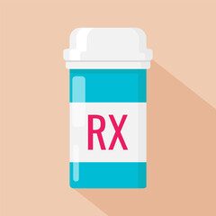 Prescription Drug. A medicine prescribed by a doctor. A jar of Tablets or Capsules. Vector illustration.