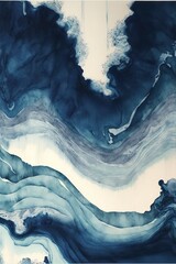 Abstract watercolor painting, Atlantic blue with Generative AI
