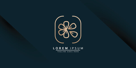 Luxury Logo Design For Your Business. Golden Flower Logo Vector