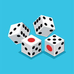 game dice casino gambling isolated vector illustration
