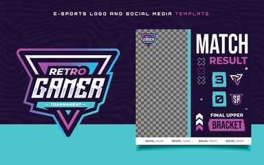 Set of E-sports Gaming Flyer Template for social media Banner  and Gaming Tournament Logo