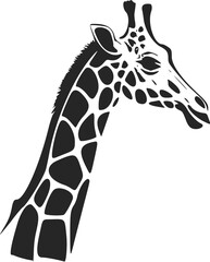 Black and white minimalistic logo with giraffe.