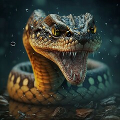 Fototapeta premium Snakes, giant pythons with Generative AI