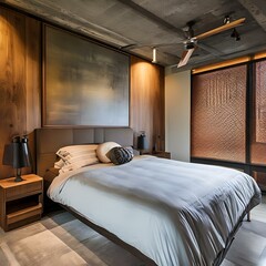 Industrial-inspired bedroom2, Generative AI