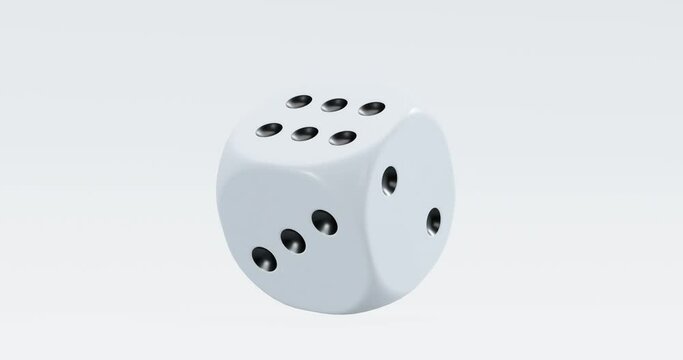 3d render of fast rolling dice with for casino or gambling concept, looping video.