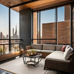 Urban industrial rooftop terrace1, Generative AI